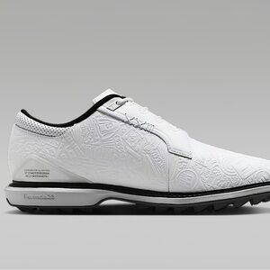 Jordan ADG 5 wideWhite and Black Low-Profile Athletic Shoes with Embossed Design